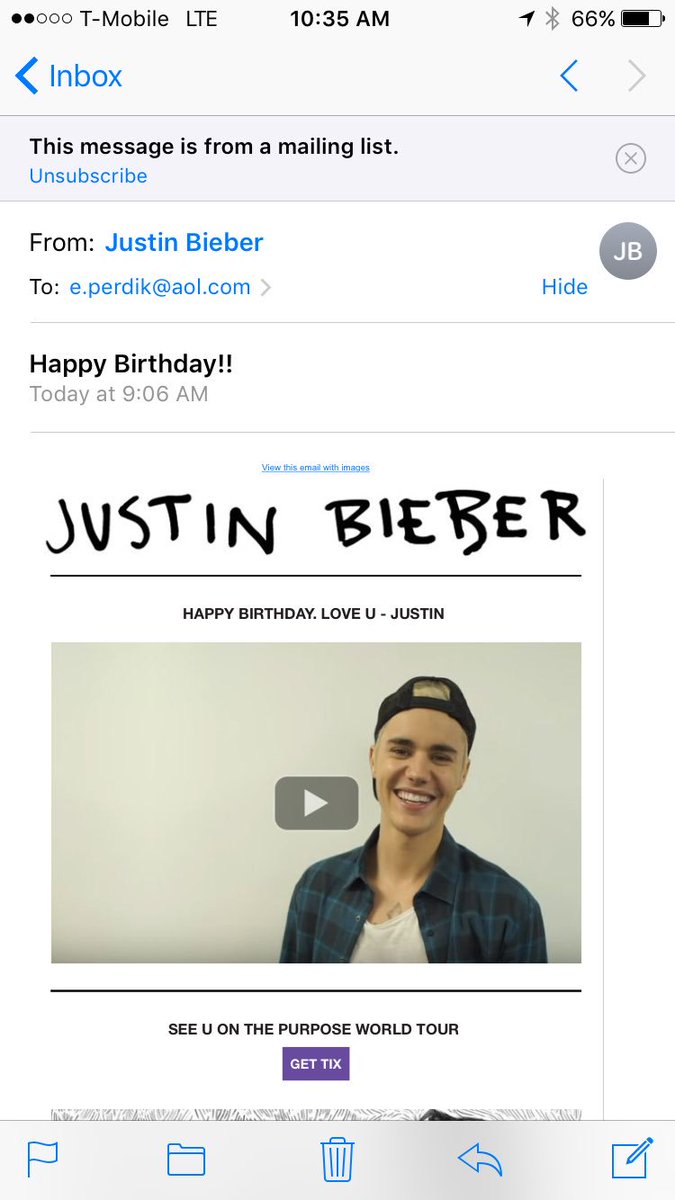 keepinitbieber's tweet image. The only birthday message hay ever mattered