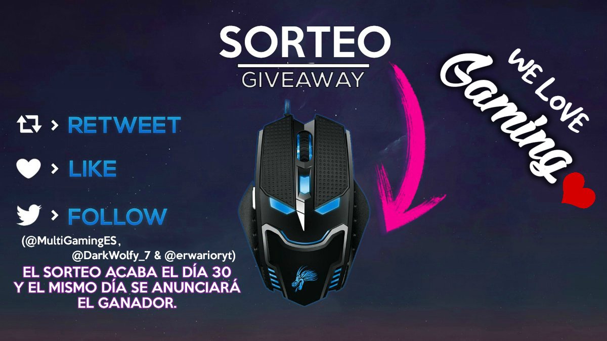 multigeekx's tweet photo. ¡SORTEO de un Gaming Mouse bEITRS Pro!

Para participar➡ Haz #RT, Sigue a @MultiGamingES, @DarkWolfy_7 y @erwarioryt

Acaba en SÓLO 2 días 😱 https://t.co/9hpvvuUEhg