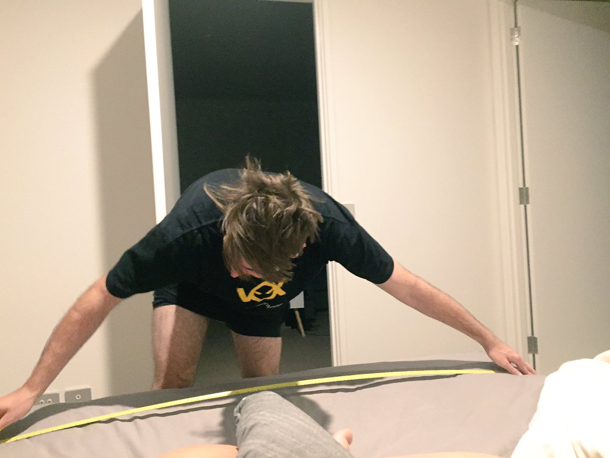 EmiryClare's tweet image. Chad going to extreme lengths to prove I'm on his side of the bed 😂 @SPUNJ