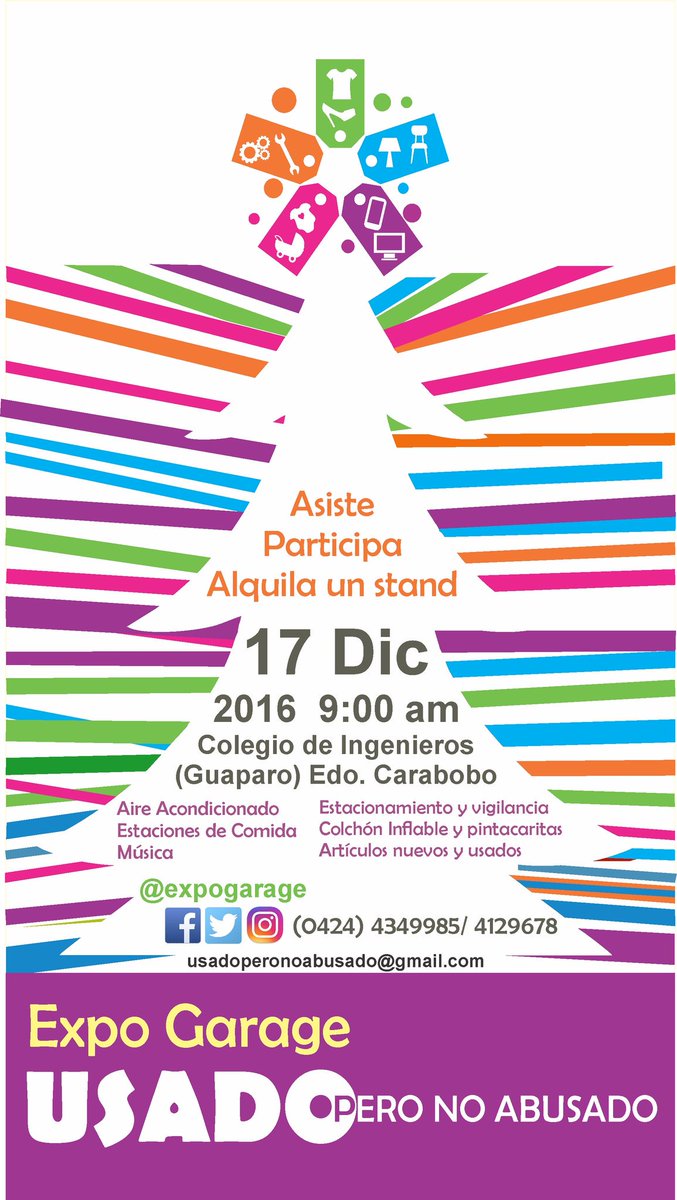 ExpoGarage's tweet photo. Y si estás emprendiendo alguna marca,también puedes mostrar tu talento y vender tus creaciones en nuestra expo. #17Diciembre #Valencia #Vzla https://t.co/YyrQ0aDW70