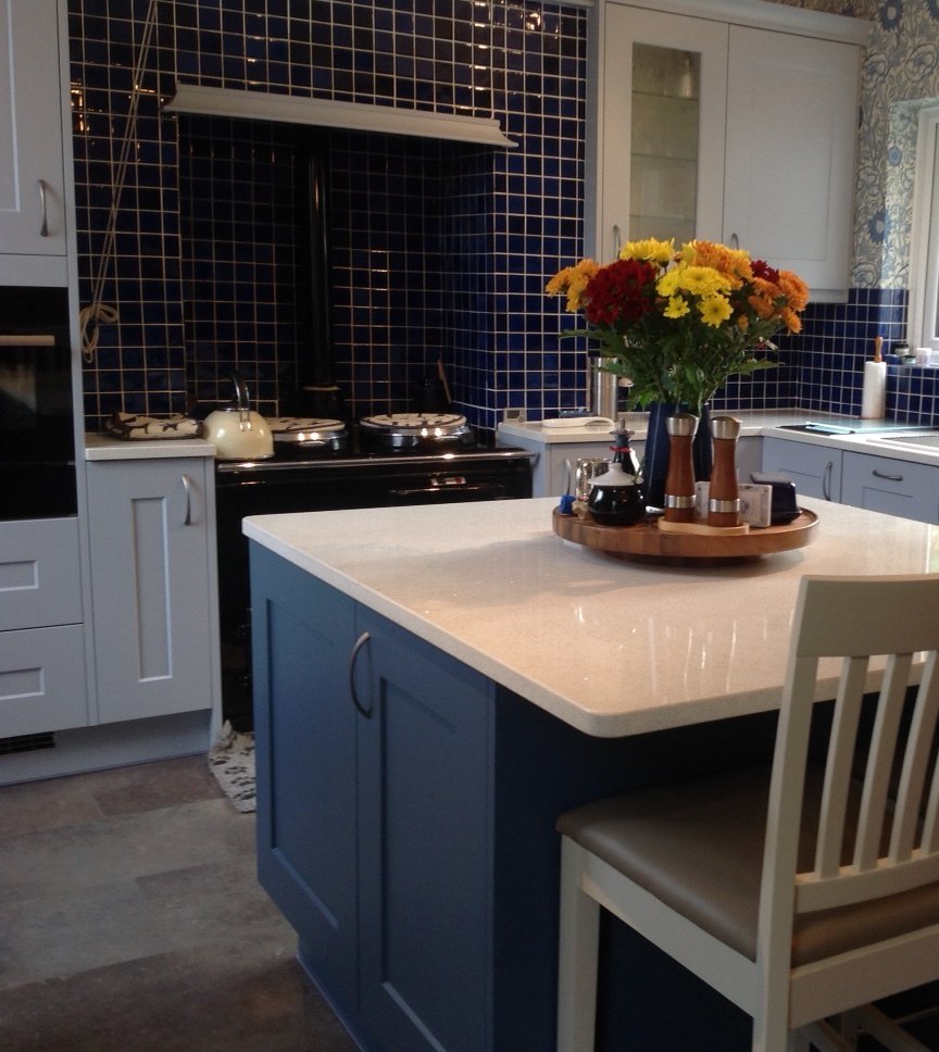 KitchensCentral's tweet photo. Our client loves Blue so what better than @Burbidgekitchen Stowe in Old Navy and Cornflower topped with @LandfordStone Teltos Bianco Stella? https://t.co/73xHTsjKMB
