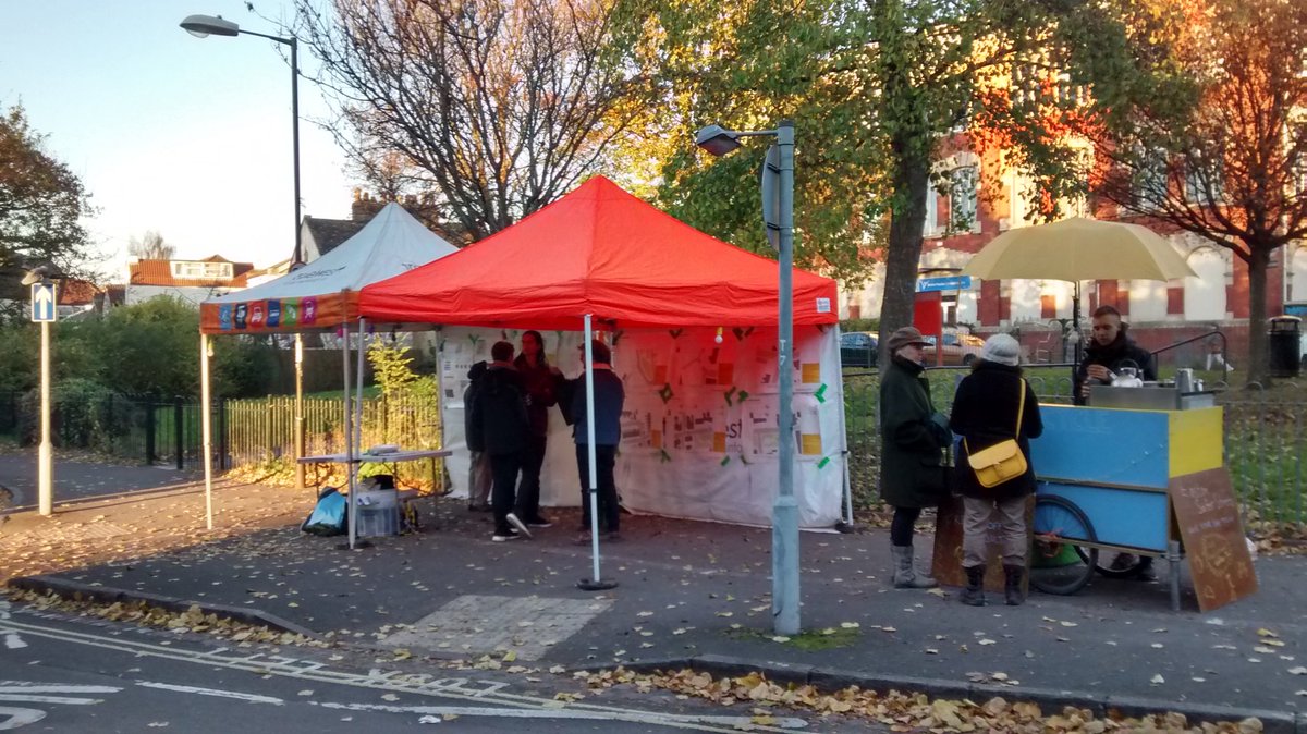SustransSouth's tweet photo. We're at Albion Green now to hear your thoughts on the latest Easton Safer Streets designs, come down anytime until 6pm #cycleambition https://t.co/vbK1mJBStU