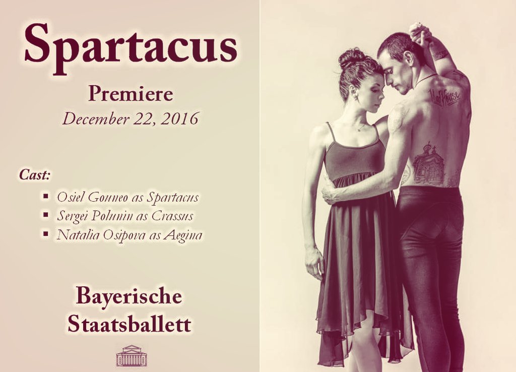 #Spartacus #Premiere #OsielGouneo #SergeiPolunin #NataliaOsipova #BayerischeStaatsballett #BavarianBallet