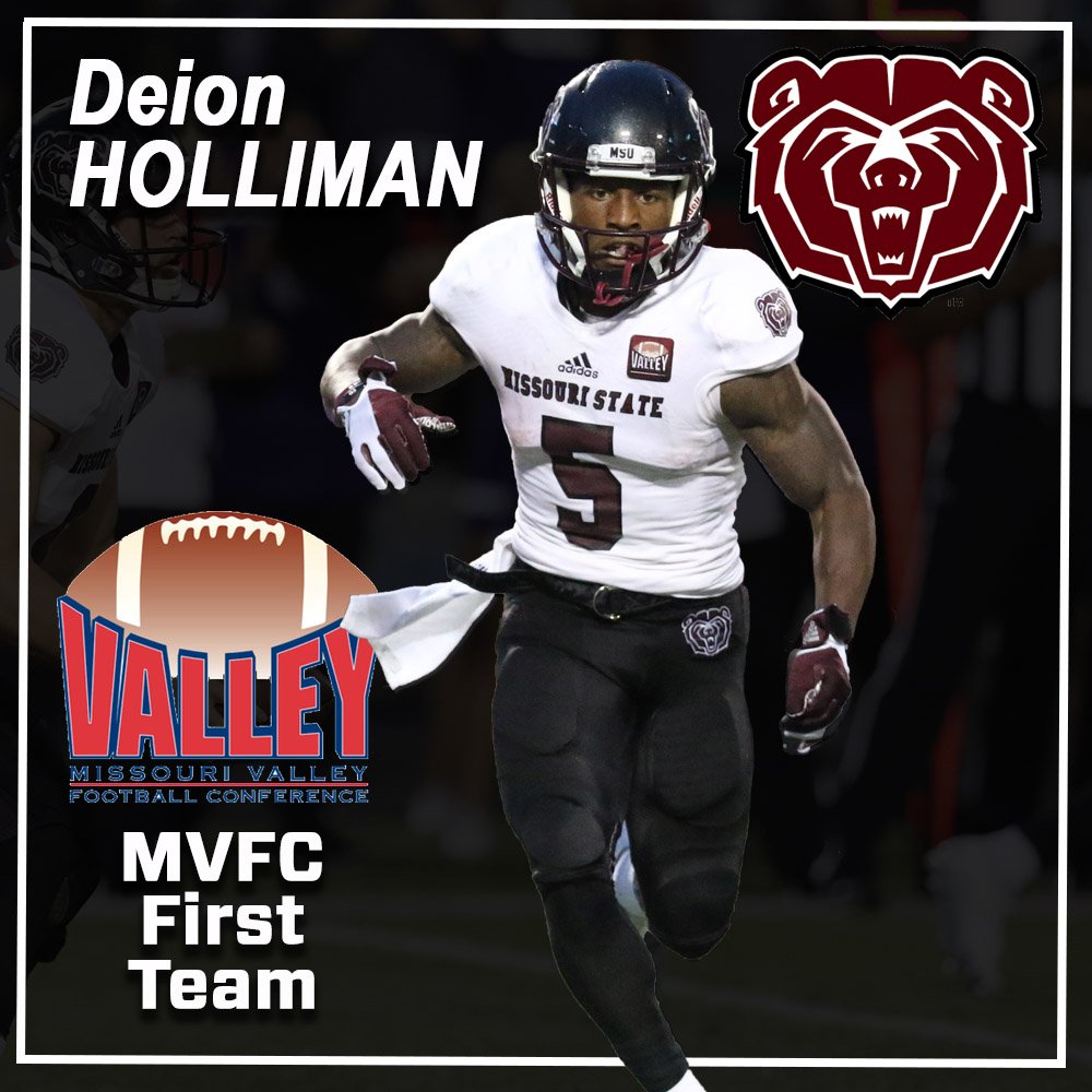 MoStateFootball's tweet photo. Congrats, for the second year in a row, to first-team All-MVFC honorees, Dylan Cole and Deion Holliman!
https://t.co/hfcWDfDbyN https://t.co/C8wK5T5wsO