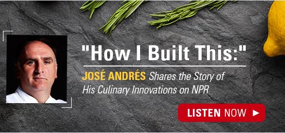 WSB_Speakers's tweet photo. Get the back story; #WSBspeaker @chefjoseandres' culinary innovations. Check him out on @NPR #HowIBuiltThis: https://t.co/POepEq63Fo https://t.co/H4rgRe896i