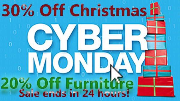 ShopDecorStore's tweet photo. Use coupon codes:
"cyber16" for 30% off Christmas 
"monday16" for 20% off furniture https://t.co/5Y9jDMg8rB
