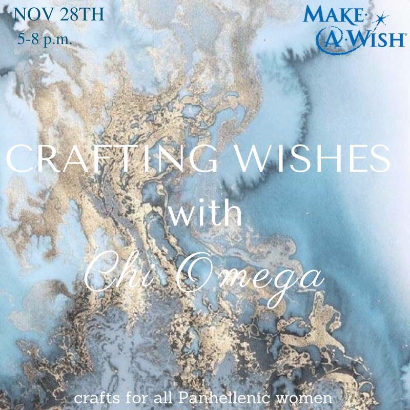 VTChiOmega's tweet photo. Crafting Wishes with Chi Omega is tonight!! Come grab beautiful crafts for littles or upcoming holidays while supporting MAW💙 #vtchiomega https://t.co/om6fIb6EUi