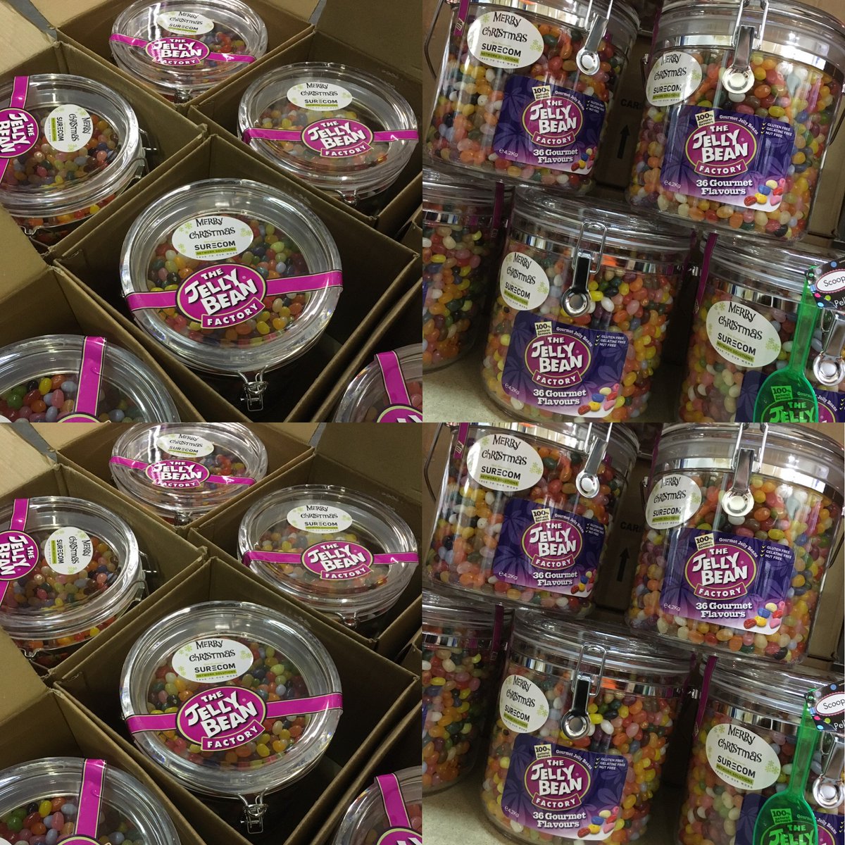 Our Christmas Elves were busy getting the annual Surecom Jelly Bean Factory gifts ready for our customers today!! #Surecomjellybeans