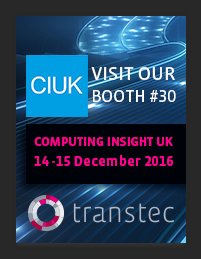 TranstecHPC's tweet photo. Join us at Computing Insight UK this December @CompInsightUK
We are proud to sponsor CIUK this year &amp; look forward to seeing you there. https://t.co/ReY0zfPEkX