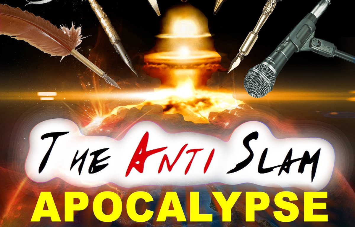 dansimpsonwords's tweet photo. 10 top poets in a horrendous poetry slam: The Anti-Slam Apocalypse, 9 December @HackneyAttic! https://t.co/W6w0Lrs9Vb #poetryapocalypse https://t.co/kZbcUh1N8H