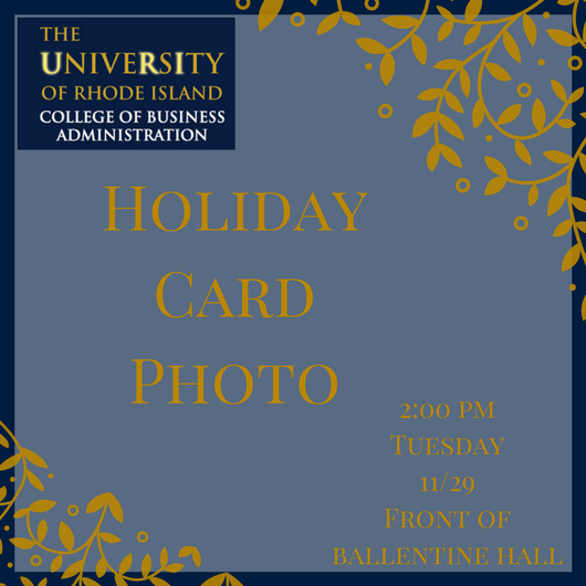 URIBusiness's tweet photo. Tuesday 11/29 at 2PM join us for our annual Holiday Card photo! Be a part of our holiday cheer. No specific dress required. https://t.co/9dr1yaP0Ht