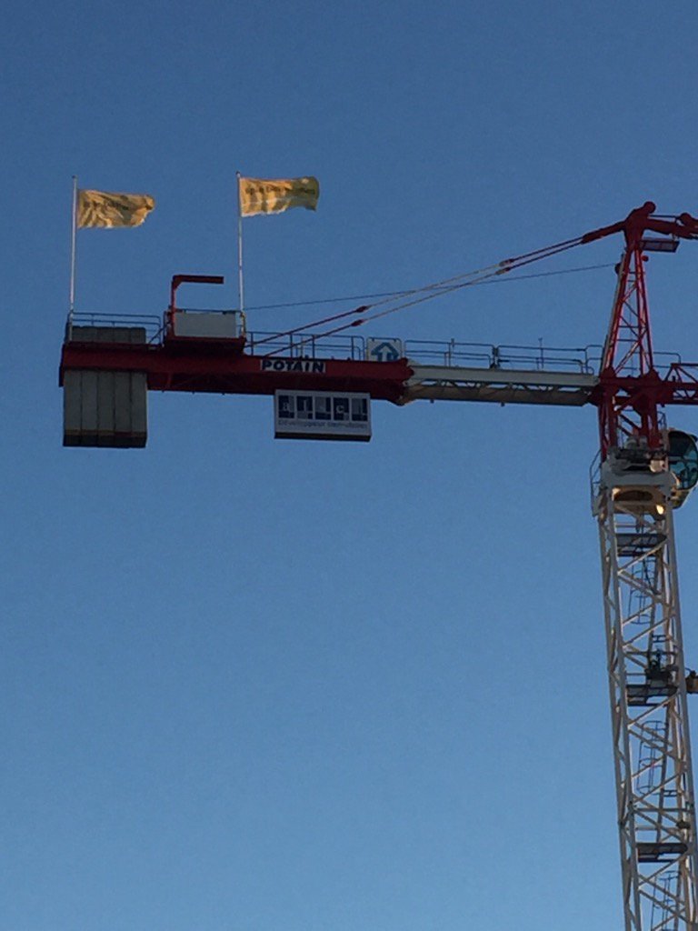 JJccourne's tweet photo. Sous le ciel de Paris flotte le logo #ALSEI. Visite chantier Lilas Meurice @Alseidev https://t.co/1MDP1rLqsa