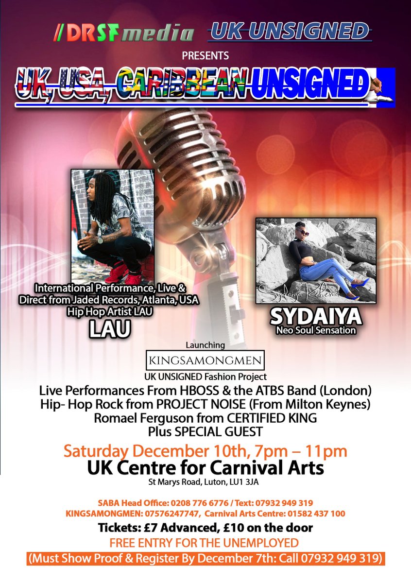 GMQEX's tweet photo. Luton UK, USA &amp; CARIBBEAN UNSIGNED Finale December 10th. https://t.co/1B32BVFZ6b https://t.co/rtfXwGFmdd