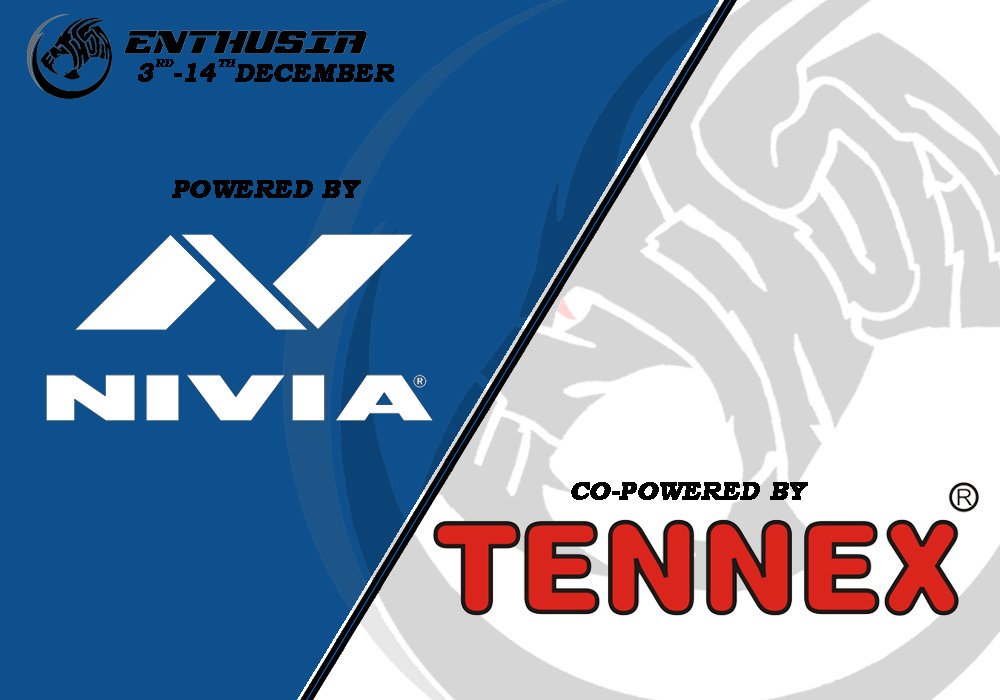 enthusiavjti's tweet photo. Enthusia 2k16 proudly presents Nivia Sports and Tennex as our Prime Associates for the 11th edition! #niviasports #tennex #GoEnthu https://t.co/zlqcdAXx3E