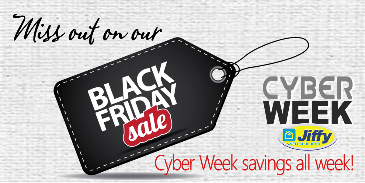 Enjoy #CyberWeek Savings all week at #JiffyVacuum jiffyvacuum.com