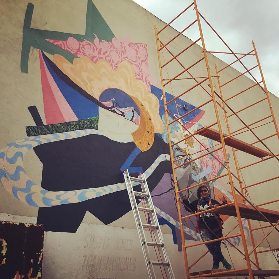 WeAre_WAD's tweet photo. @lizrashellART painting in #CiudadMural Monterrey with @colectivotomate #wearewad #todossomostomate #WAD https://t.co/MhN0KqPdTC