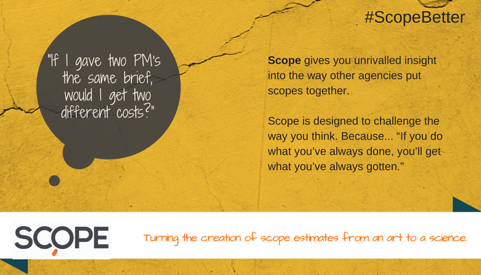 ScopeBetter's tweet photo. Try Scope for 14 days and see how it can transform the accuracy of your scope estimates. https://t.co/57gzm5b3TF #AgencyLife #ScopeBetter https://t.co/gjmEtEOXx0