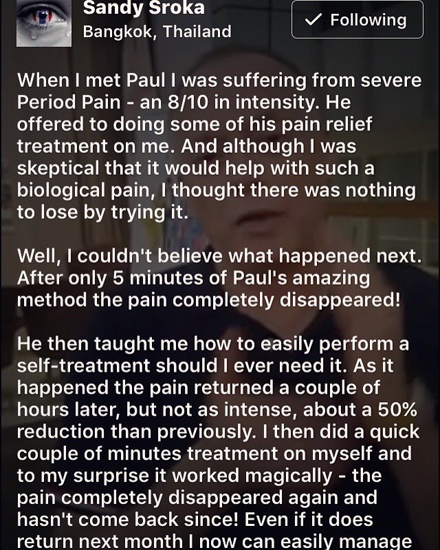 paulemerycoach's tweet photo. Performed a quick on the spot pain relief session. Helping people in pain is one of my passions! #pain #pms #periodpain #paulemery #qepr https://t.co/CHhBAI2qUO