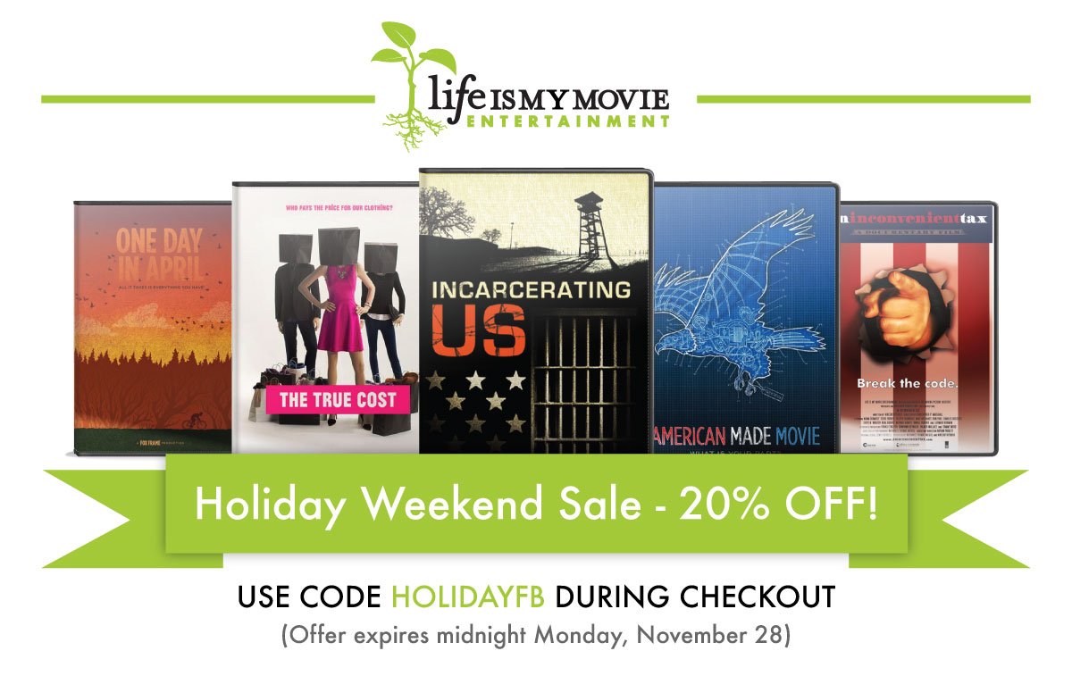 Get your #CyberMonday shopping started now! Get 20% when you buy from our online store lifeismymovie.com/store #documentary #film