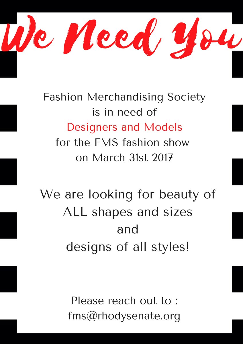 URIBusiness's tweet photo. @URI_FMS is in search of designers &amp; models for their upcoming spring fashion show 3/31. If interested, please contact fms@rhodysenate.org. https://t.co/uQLRLIPRTf