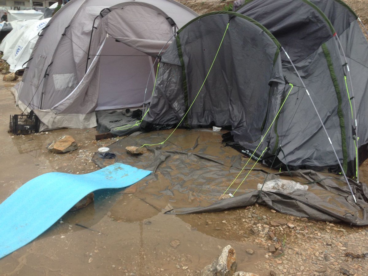MSF_Sea's tweet photo. UPDATE: Heavy November rains are making life even more miserable in Moria Camp in #Lesvos after last week's fire. https://t.co/y7Jy3FTdld
