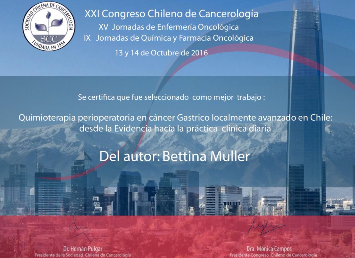 AdminGocchi's tweet photo. @GOCCHI 2009-01 PRECISO mejor trabajo XXI Congreso Chileno de Cancerologia
#PrecisionMedicine #togetheragainstcancer https://t.co/eCQXpkkOrL