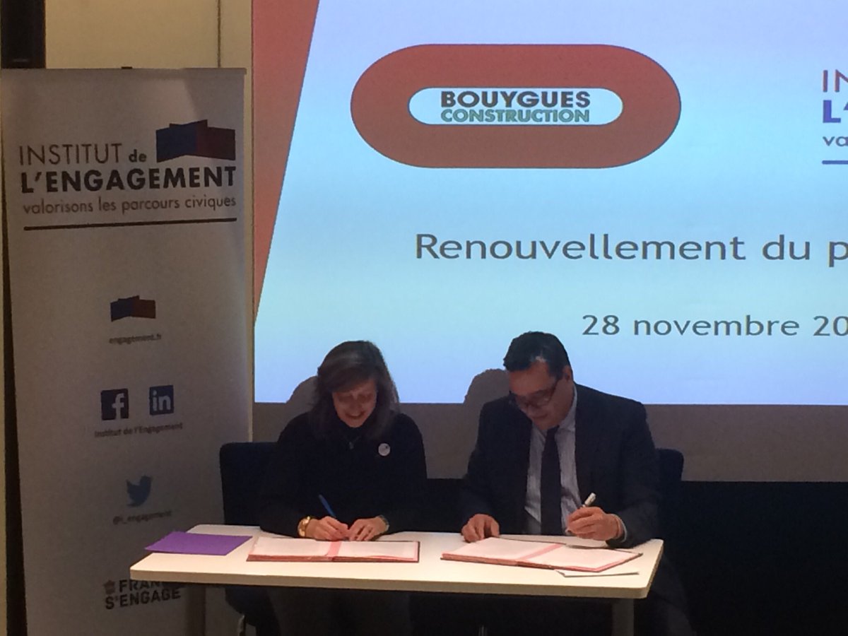 i_engagement's tweet photo. L'Institut de l'Engagement et @Bouygues_C viennent de renouveler leur partenariat !
#LiveIDE2016 https://t.co/i5DXPQOinQ