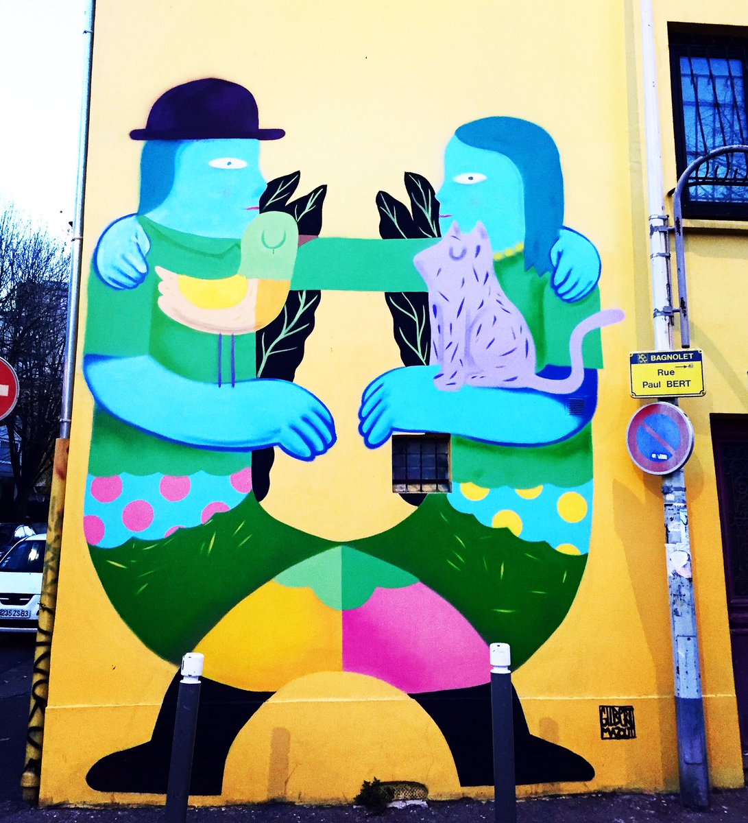fastertagueur's tweet photo. Couple by #gilbertpetit #gilbertmazout
#streetart #graffiti #graff #spray #bombing #sprayart #wall https://t.co/Eg2oCXg7a9