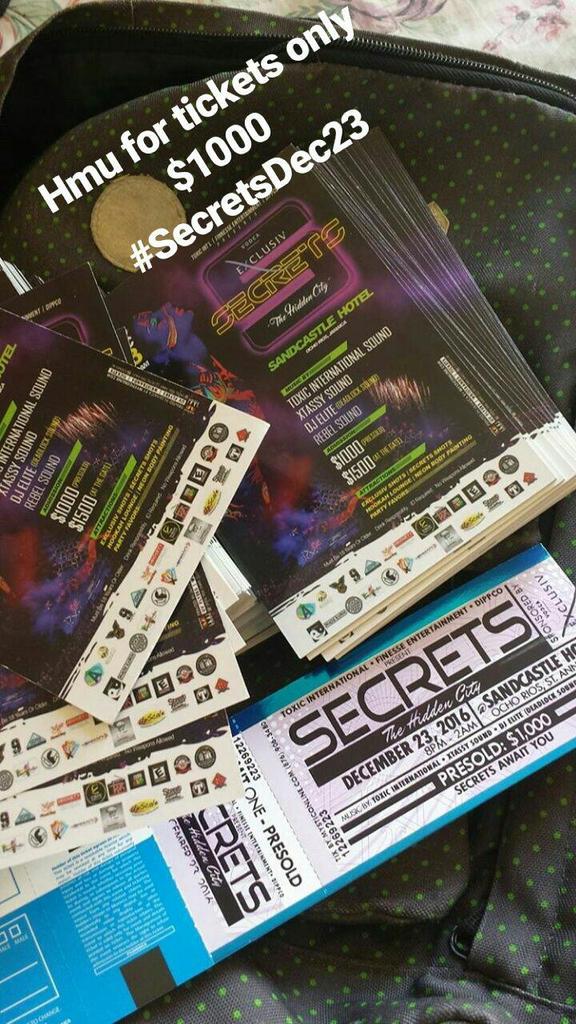 DJDappaOfficial's tweet photo. Get you tickets ASAP. Call/whatsapp/Text 506-1006. Only $1000 #SecretsDec23 https://t.co/o0c0pfX1SL