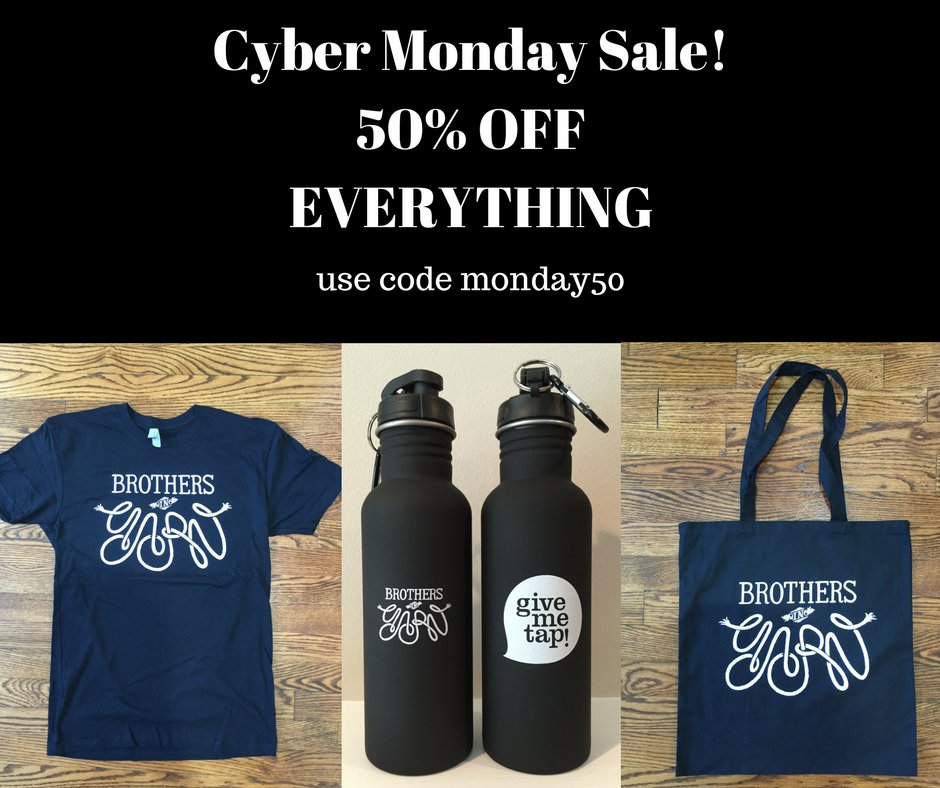 BrothersInYarn's tweet photo. #CyberMonday Sale! 50% off CDs, t-shirts, water bottles, and tote bags! Use code "monday50" at checkout! https://t.co/sgD4ulNxf1 https://t.co/iSHkWw0Zke