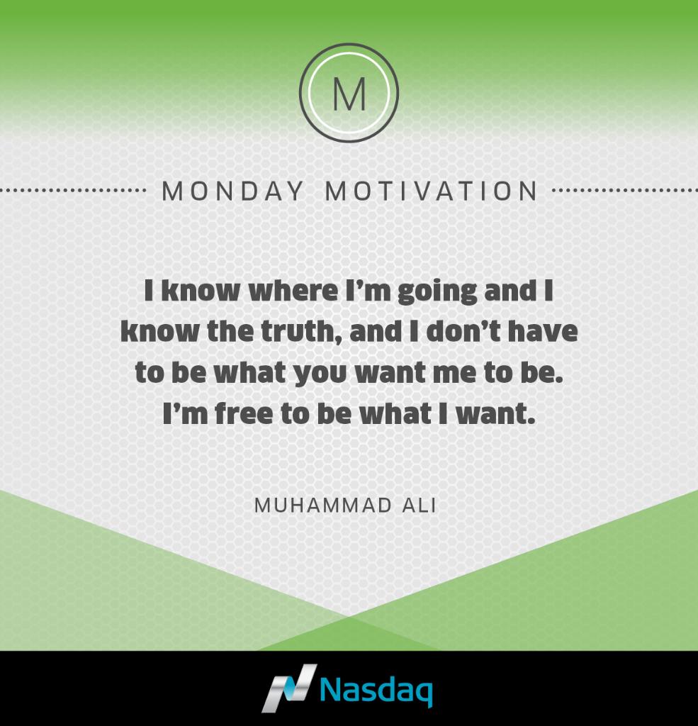 "I'm free to be what I want." - Muhammad Ali #MotivationMonday