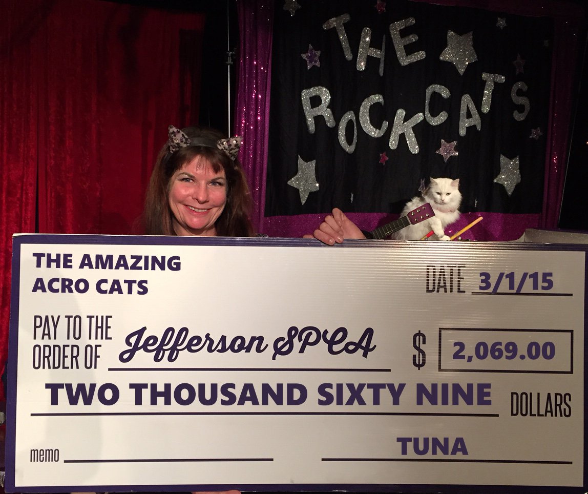 JeffersonSPCA's tweet photo. @AmazingAcroCats partner with @JeffersonSPCA and perform in New Orleans Dec 3 - 18, be sure to CATch the show!  Guaranteed Fun! https://t.co/cHU7ryOkfT