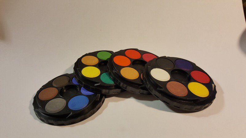 We have holiday gifts on the brain, and this 24-color watercolor palette makes a great gift for any artist! Only $7 and available in store.