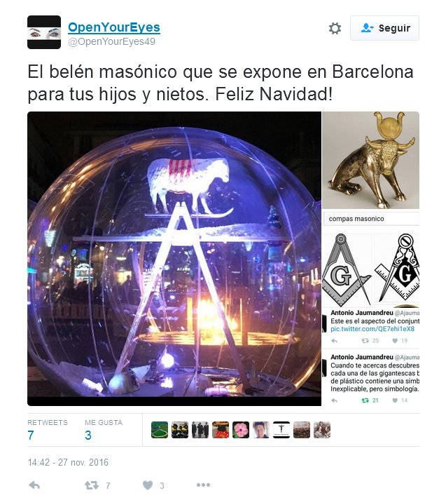 El Belén masónico que se expone en Barcelona para tus hijos y nietos. Feliz navidad.