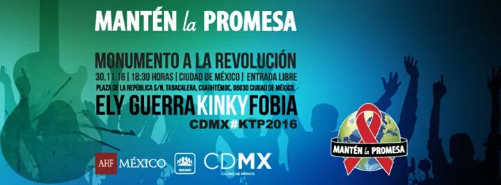 CultraChilanga's tweet photo. Manten la promesa, concierto para luchar contra el SIDA
@ElyGuerra_ @KinkyTheBand y @fobiamx
30 de Noviembre, Monumento a la Revolución. RT https://t.co/bDddlx9eYj