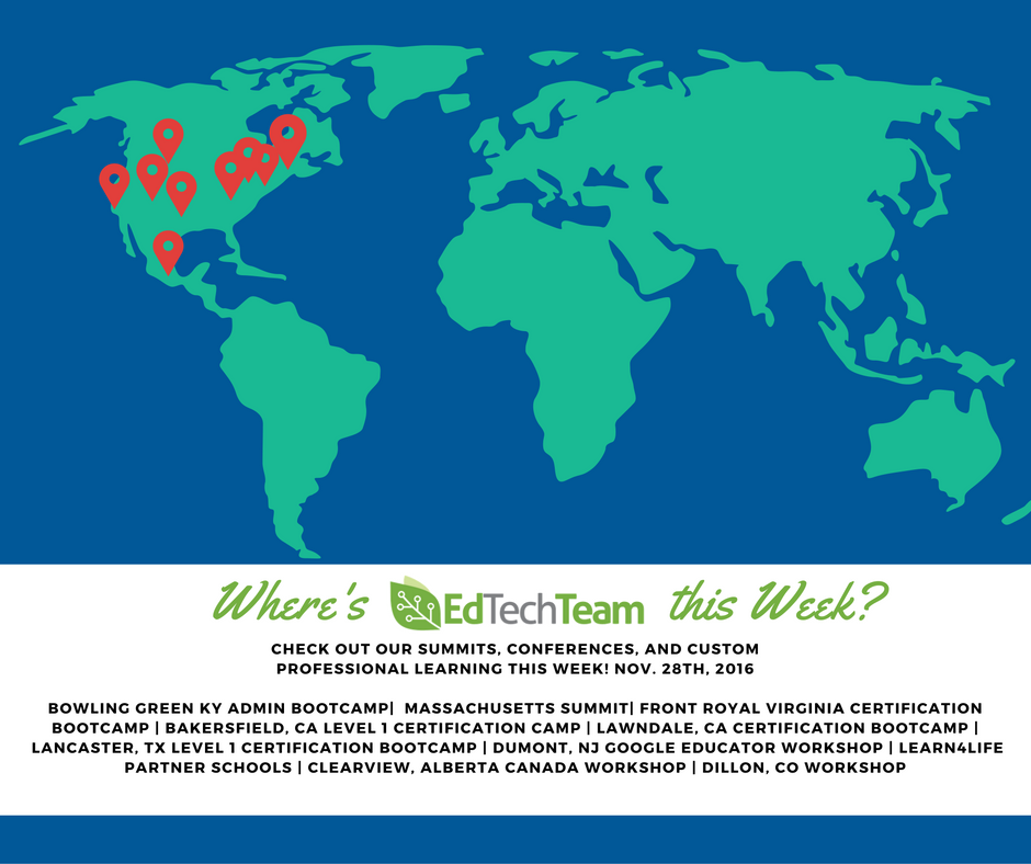 edtechteam's tweet photo. Where's #EdTechTeam this week? #kyedchat #TXeduchat #edchatMA #COEdchat #CAEdchat #MXEdchat #CDNEdchat @txeduchat https://t.co/nQB8R1112p