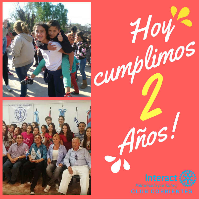 InteractC2016's tweet image. Hoy Interact Club Corrientes cumple 2 años de trabajo, liderazgo y servicio!! Agradecemos a todos los que hacen que este club crezca!