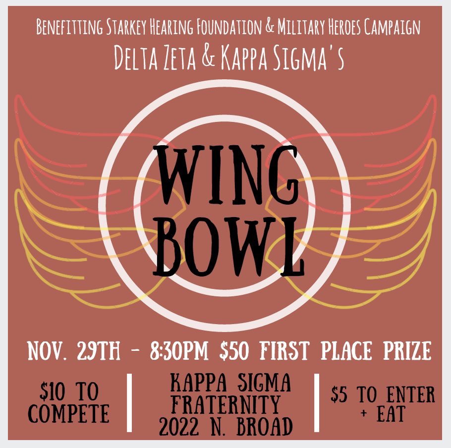 KappaSigmaTU's tweet photo. Keep signing up for Wing Bowl! Starts tomorrow night at 8:30 at our house with @TUDeltaZeta! Only takes $5 to enter and eat! $10 to compete! https://t.co/vyTBzankIu