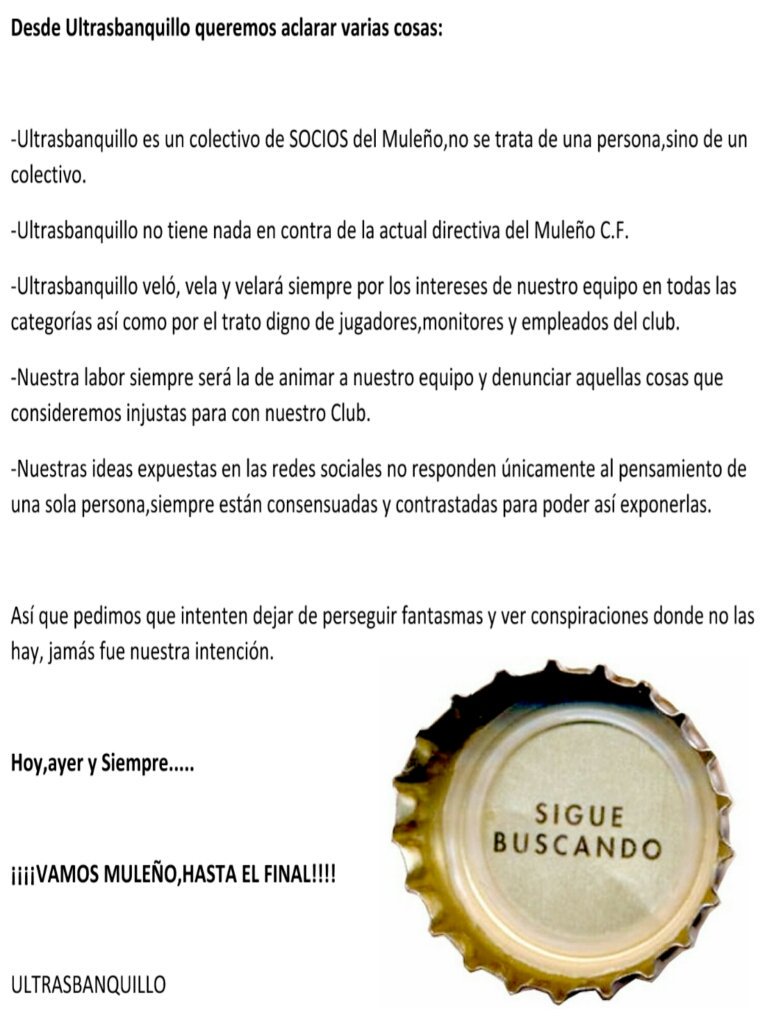 Queremos aclarar varias cosas: <a href="/MulenoClubF/">MULEÑO C.F.</a>