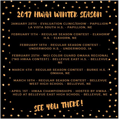 HWAAcircuit's tweet photo. Mark your calendars! Can't wait to see you all this season! https://t.co/Wndmf9k2Wo