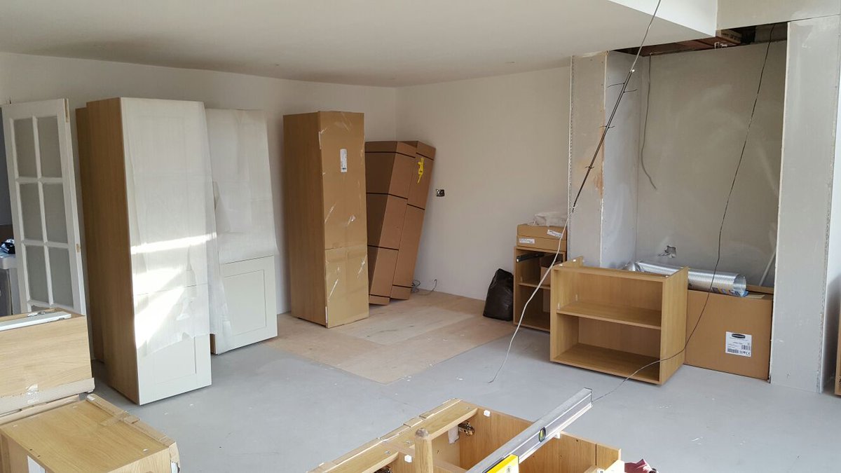 CarpentryTiling's tweet photo. Before and during photos of a kitchen I recently fitted https://t.co/NxKmQsm6We
