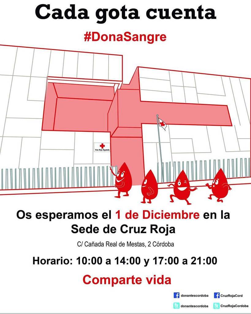 donantescordoba's tweet photo. El jueves campaña #DonaSangre especial en @cruzrojacordoba  #soydelaroja  en  nueva sede de 10/14 y 17/21.¡pásalo! https://t.co/tvOI5ju5nI