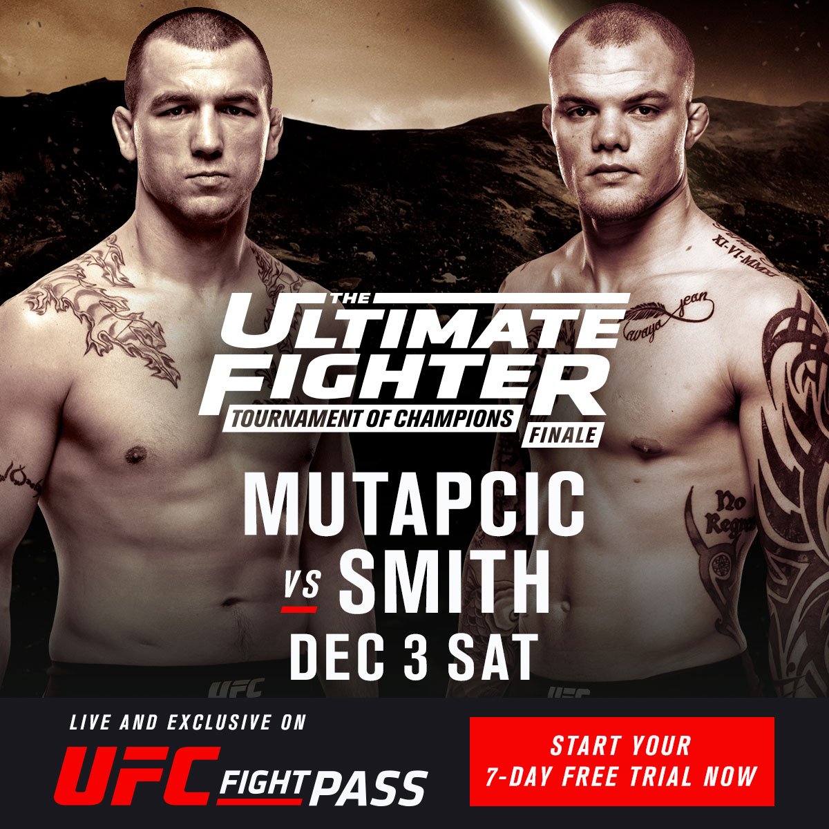 UFCFightPass's tweet photo. ICYMI: @ElvisMutapcic vs @lionheartsmith is the Featured Bout on #UFCFIGHTPASS this Sat! Originally set for #VFC47 - Now set in the #UFC! https://t.co/PRSl8eNb1P