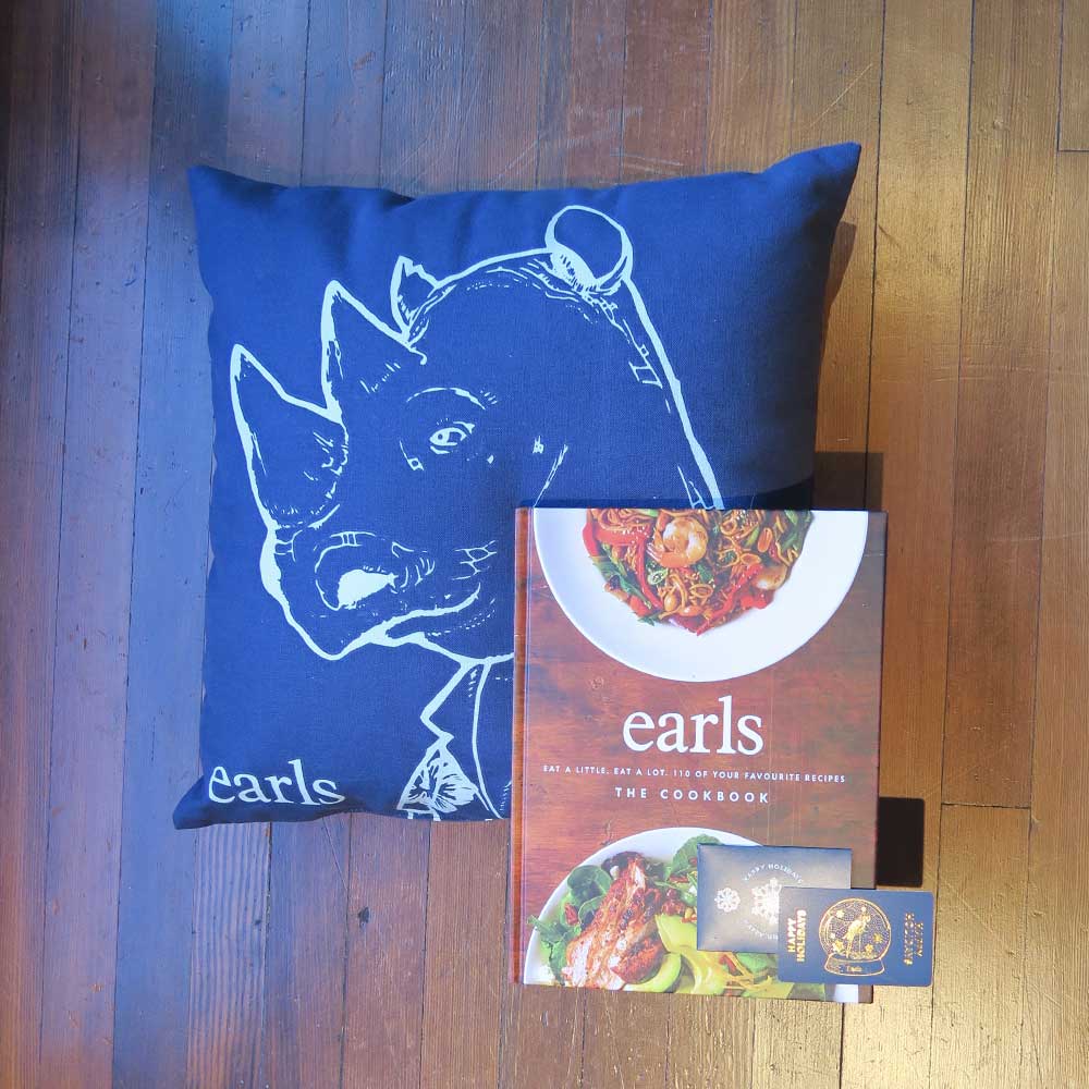 earlsrestaurant's tweet photo. GIVEAWAY: You could win an Earls Cookbook, Earls Rhino pillow + $50 gift card bundle! Follow us + RT to win, winner announced 12/1 https://t.co/k0bWiP9M7N