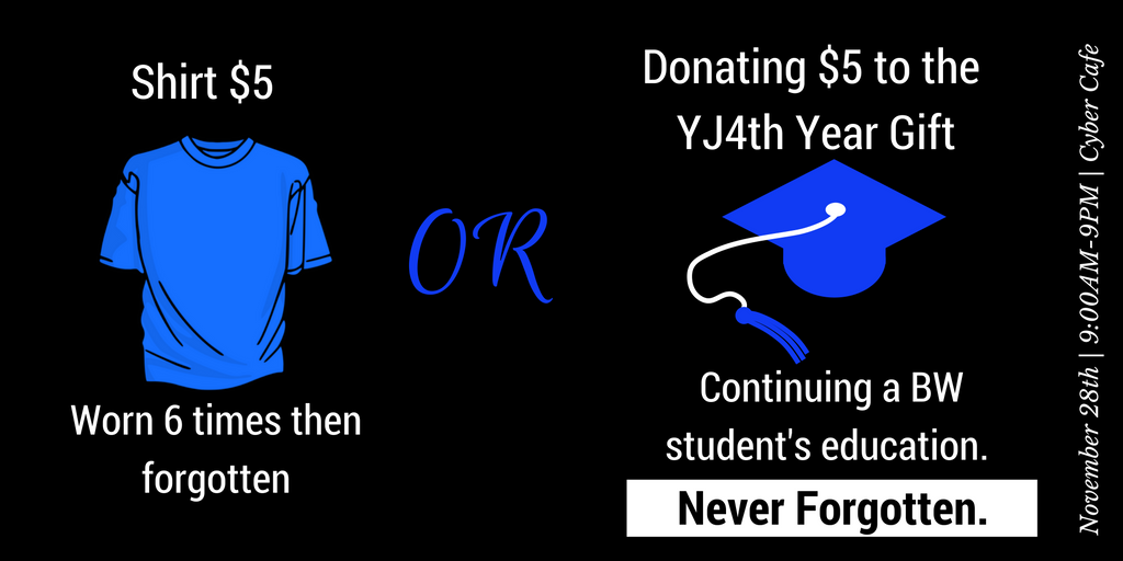 BWStudentGiving's tweet photo. We will be in the Cyber until 9pm tonight! How will you make an impact on the campus this year? https://t.co/u6TkTRTCMy