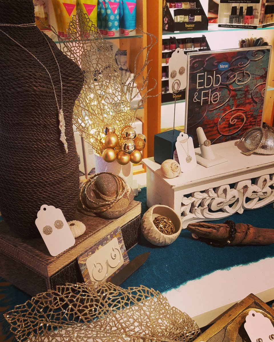 ebbflojewelry's tweet photo. A peek at our jewels on display @SpiritSpaHfx Loving all the sparkle & shine. #Halifax #Dartmouth #novascotia #handmadehfx #hfx #spiritspa https://t.co/qKuPI2XFIM
