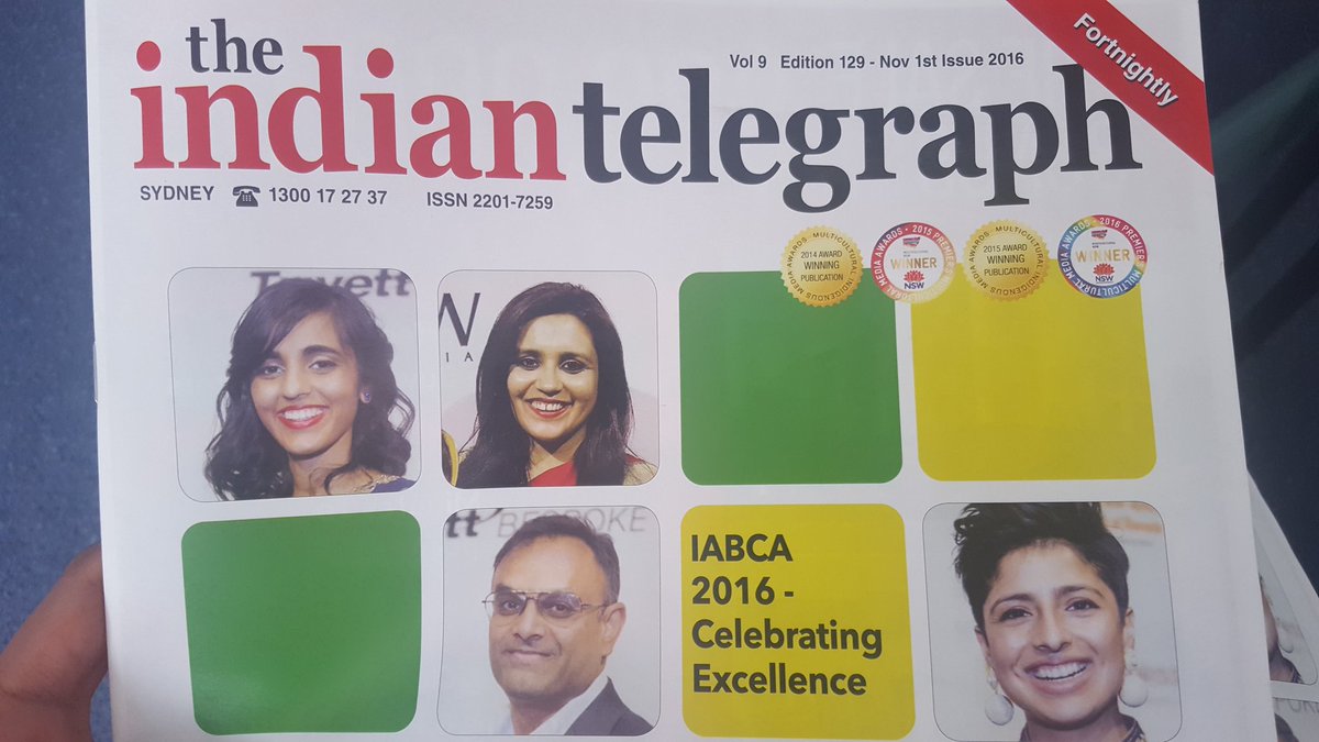 Thanks for the #frontpage mention #Indian Telegraph #IABCA2016