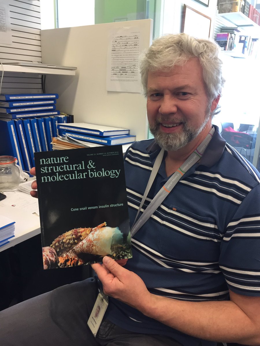 drruthmitchell's tweet photo. When your brilliant @WEHI_research colleague John Menting gets cone snail #insulin on the cover of Nature structural & molecular biology 🐌 🔬 https://t.co/xOWn2xjDYW