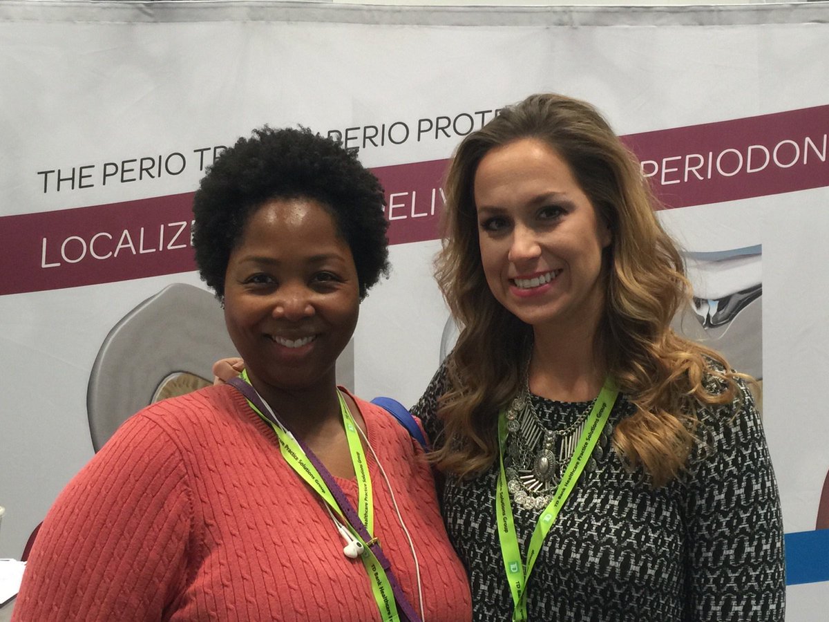PerioProtect's tweet photo. Kelsey Swiggett and one of our newest providers @AngelaA_DDS at the @GNYDM . #PerioTrays #GNYDM https://t.co/li1pz70grq