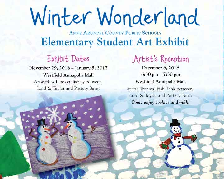 Enjoy our #AACPSAwesome works of art at The Winter Wonderland Exhibit.  Share your visit with us using #AACPSWonderArt <a href="/AACPSVisualArts/">AACPSVisualArts</a>